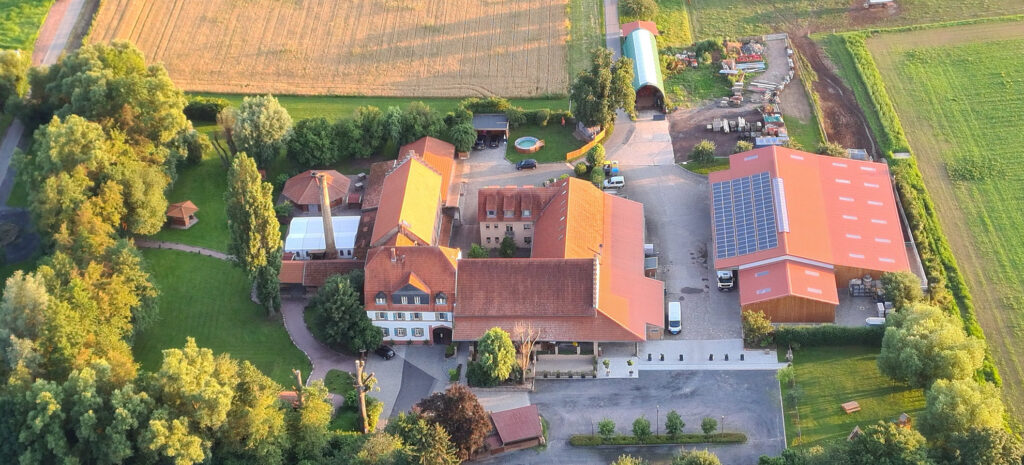 Die Haxenmühle in Groß-Umstadt aus der Vogelperspektive