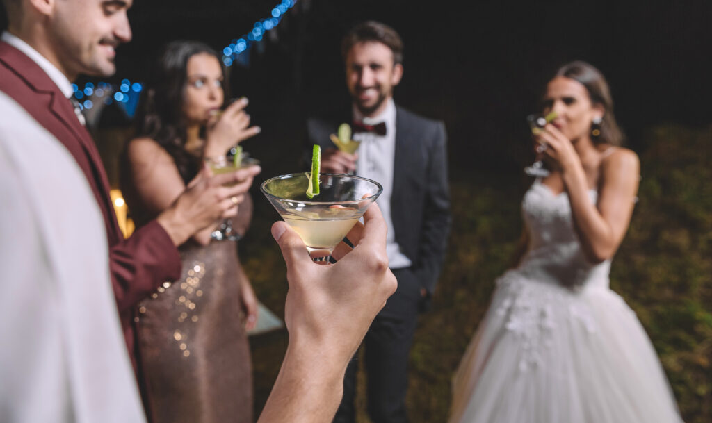 Martinis auf Hochzeitsfeier