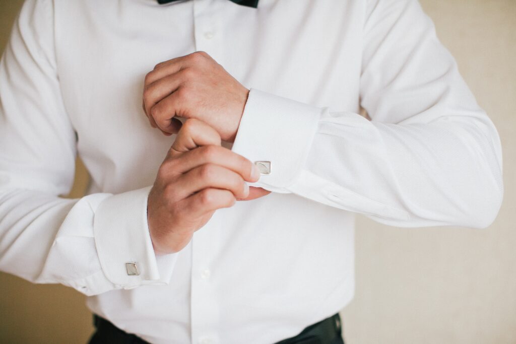 Manschettenknöpfe silber Bräutigam Hochzeit