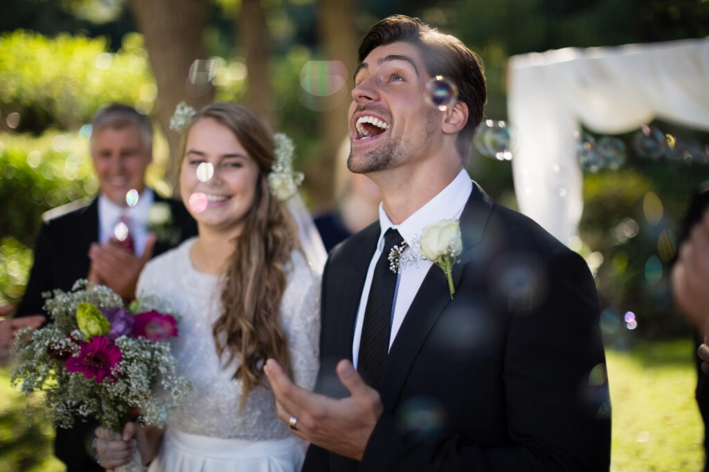 Wedding Bubbles für Empfang von Braut und Bräutigam