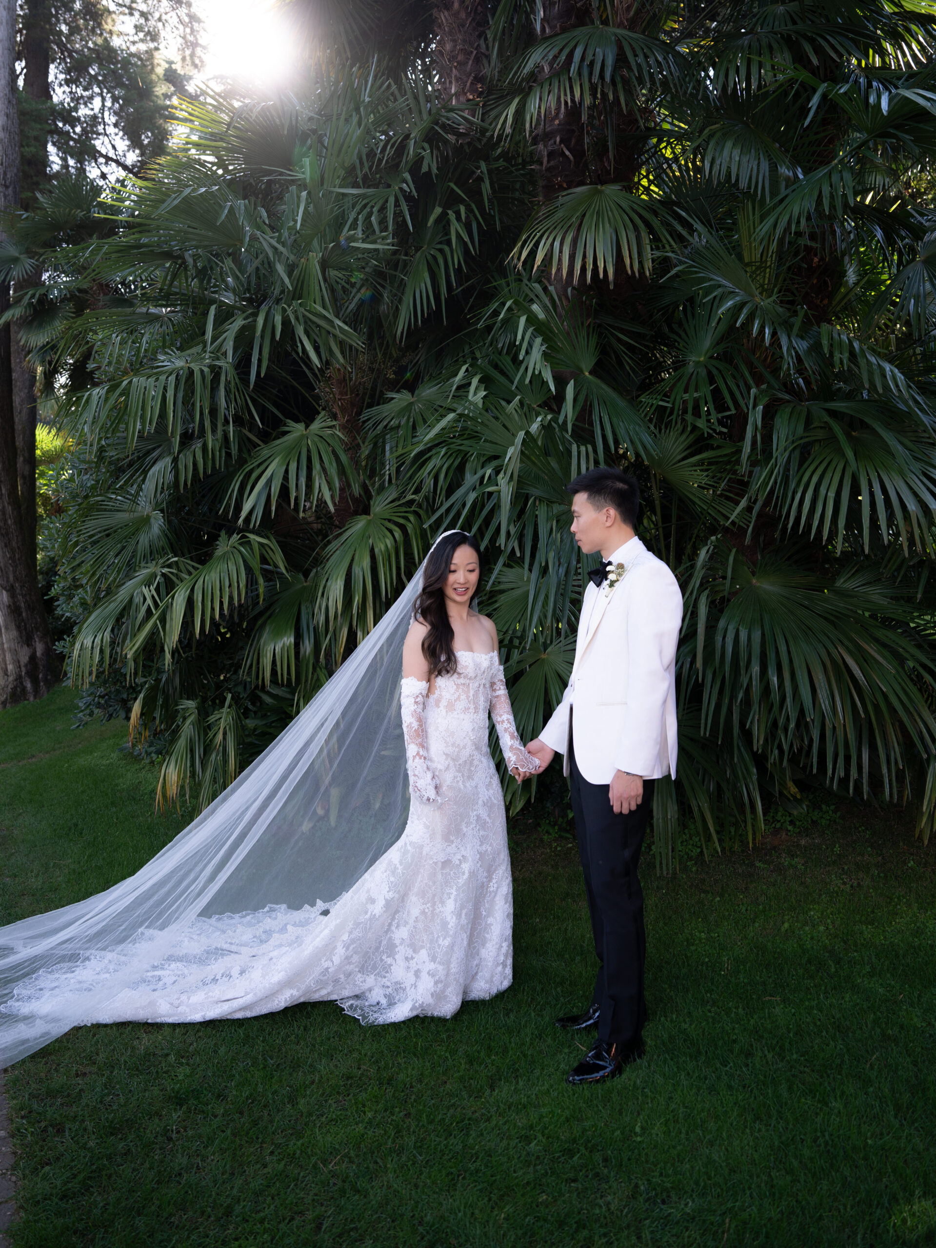 Brautpaar vor Palmen